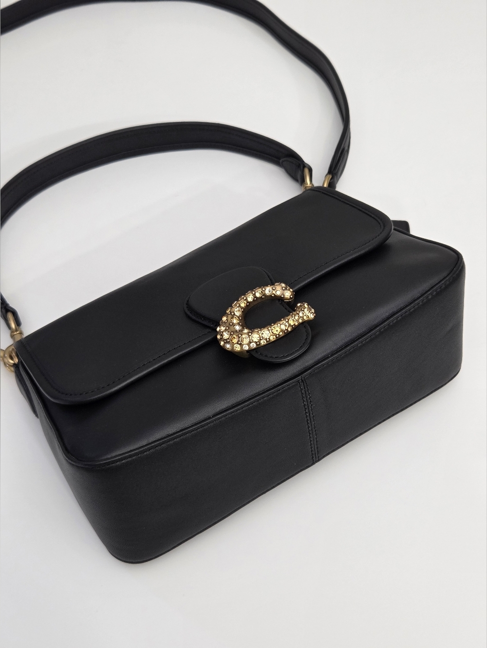 EXCELLENT RARE COACH SOFT CALF EMBELLISHED C TABBY BAG - BLACK - Picture 8 of 13